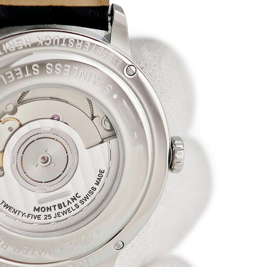 腕時計 モンブラン Montblanc ヘリテイジ スピリット ムーンフェイズ 111620 自動巻き メンズ デイト シルバー バー ローマン