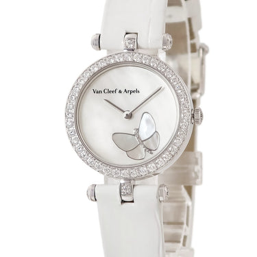 腕時計 ヴァンクリーフアーペル Van Cleef & Arpels レディ アーペル パピヨン WDWF08B3 クオーツ レディース K18WG無垢 純正ダイヤ シェル