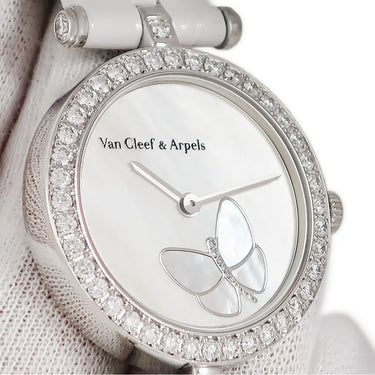 腕時計 ヴァンクリーフアーペル Van Cleef & Arpels レディ アーペル パピヨン WDWF08B3 クオーツ レディース K18WG無垢 純正ダイヤ シェル