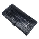 エルメス HERMES ベアンスフレ ブルーマリン アリゲーター 長財布 シルバー金具 紺 クロコ 二つ折り財布