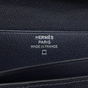 エルメス HERMES ベアンスフレ ブルーマリン アリゲーター 長財布 シルバー金具 紺 クロコ 二つ折り財布