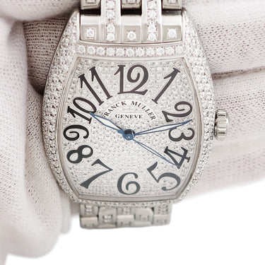 腕時計 フランクミュラー FRANCK MULLER トノウカーベックス 5850 自動巻き メンズ ダイヤ パヴェ トノー ビザン数字