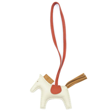 エルメス HERMES ロデオPM クレ×セサミ×カーネリアン アニューミロ バッグチャーム アイボリー 茶 赤