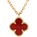 ヴァンクリーフアーペル Van Cleef & Arpels スウィート アルハンブラ ペンダント VCARN59M00 赤Xローズゴールド K18RG カーネリアン ネックレス 赤 Au750 18K