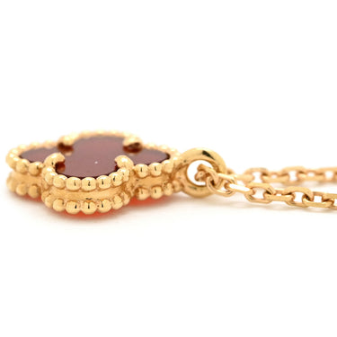 ヴァンクリーフアーペル Van Cleef & Arpels スウィート アルハンブラ ペンダント VCARN59M00 赤Xローズゴールド K18RG カーネリアン ネックレス 赤 Au750 18K