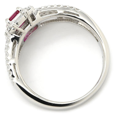 ノンブランド NON BRAND ルビー ダイヤリング プラチナシルバー Pt900 ルビー ダイヤモンド リング 指輪 レッド 赤 11号