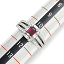 ノンブランド NON BRAND ルビー ダイヤリング プラチナシルバー Pt900 ルビー ダイヤモンド リング 指輪 レッド 赤 11号