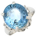 ノンブランド NON BRAND アクアマリン ダイヤリング プラチナシルバー Pt900 アクアマリン リング 指輪 青 ライトブルー 水色 14号