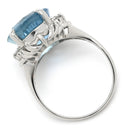 ノンブランド NON BRAND アクアマリン ダイヤリング プラチナシルバー Pt900 アクアマリン リング 指輪 青 ライトブルー 水色 14号