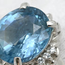 ノンブランド NON BRAND アクアマリン ダイヤリング プラチナシルバー Pt900 アクアマリン リング 指輪 青 ライトブルー 水色 14号