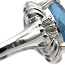 ノンブランド NON BRAND アクアマリン ダイヤリング プラチナシルバー Pt900 アクアマリン リング 指輪 青 ライトブルー 水色 14号