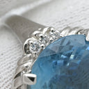 ノンブランド NON BRAND アクアマリン ダイヤリング プラチナシルバー Pt900 アクアマリン リング 指輪 青 ライトブルー 水色 14号