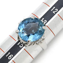 ノンブランド NON BRAND アクアマリン ダイヤリング プラチナシルバー Pt900 アクアマリン リング 指輪 青 ライトブルー 水色 14号