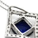 ノンブランド NON BRAND サファイア ダイヤペンダント プラチナシルバー Pt900 サファイア ダイヤモンド Pt850(チェーン) ネックレス 青 ブルー