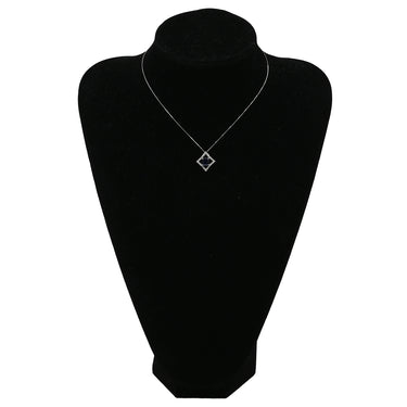 ノンブランド NON BRAND サファイア ダイヤペンダント プラチナシルバー Pt900 サファイア ダイヤモンド Pt850(チェーン) ネックレス 青 ブルー