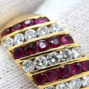 ゲインズボロウ GAINSBOROUGH レッド×イエローゴールド K18YG ルビー ダイヤモンド リング 指輪 赤 ゲインズボロー Au750 18K 18金 ルビー ダイヤ ストライプ 12号