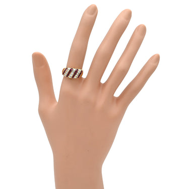 ゲインズボロウ GAINSBOROUGH レッド×イエローゴールド K18YG ルビー ダイヤモンド リング 指輪 赤 ゲインズボロー Au750 18K 18金 ルビー ダイヤ ストライプ 12号