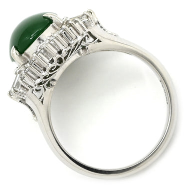 ノンブランド NON BRAND ヒスイ ダイヤリング プラチナシルバー Pt900 ヒスイ ダイヤモンド リング 指輪 翡翠 グリーン 11号