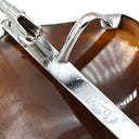 パトリシア パルラーティ PATORIZIA PARLATI カメオ ホワイトゴールド K18WG K14WG ブローチ 茶 白 彫刻 ペンダントトップ