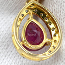 ノンブランド NON BRAND ルビー ダイヤ ピアス イエローゴールド×レッド K18YG ルビー ダイヤモンド ピアス 赤 レッド ダイヤモンド 18K Au750 18金 しずく ドロップ型