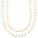 ノンブランド NON BRAND パール2連ネックレス パールホワイト×ホワイトゴールド K14WG パール ネックレス アコヤパール ホワイト 真珠