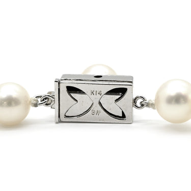 ノンブランド NON BRAND パール2連ネックレス パールホワイト×ホワイトゴールド K14WG パール ネックレス アコヤパール ホワイト 真珠