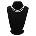 ノンブランド NON BRAND パール2連ネックレス パールホワイト×ホワイトゴールド K14WG パール ネックレス アコヤパール ホワイト 真珠