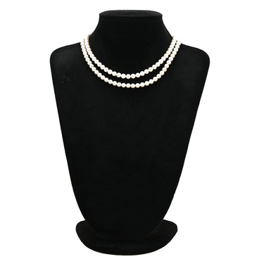 ノンブランド NON BRAND パール2連ネックレス パールホワイト×ホワイトゴールド K14WG パール ネックレス アコヤパール ホワイト 真珠