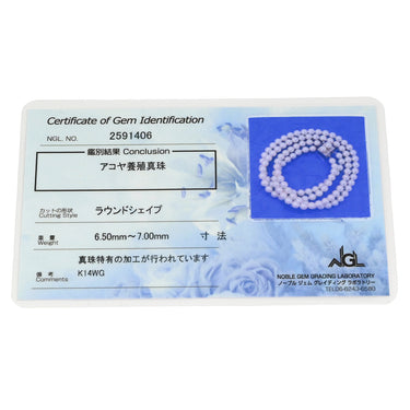 ノンブランド NON BRAND パール2連ネックレス パールホワイト×ホワイトゴールド K14WG パール ネックレス アコヤパール ホワイト 真珠