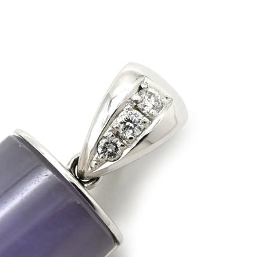 ノンブランド NON BRAND ラベンダーヒスイ ダイヤ ホワイトゴールド K18WG ラベンダー翡翠 ダイヤモンド ペンダントトップ 翡翠 紫 ジェダイト ミックスカボションカット 四角 ネックレストップ 18K 18金