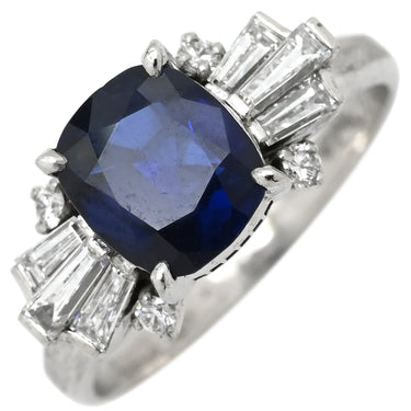 ノンブランド NON BRAND ブルーサファイア ダイヤリング プラチナシルバー Pt900 サファイア ダイヤモンド リング 指輪 青 13号