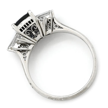 ノンブランド NON BRAND ブルーサファイア ダイヤリング プラチナシルバー Pt900 サファイア ダイヤモンド リング 指輪 青 13号