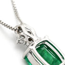 ノンブランド NON BRAND エメラルド ダイヤ ペンダント エメラルドグリーン×ホワイトゴールド K18WG エメラルド ダイヤモンド ネックレス Au750 18K 18金 緑 パヴェダイヤ スクエア ベネチアンチェーン