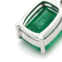 ノンブランド NON BRAND エメラルド ダイヤ ペンダント エメラルドグリーン×ホワイトゴールド K18WG エメラルド ダイヤモンド ネックレス Au750 18K 18金 緑 パヴェダイヤ スクエア ベネチアンチェーン