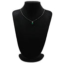 ノンブランド NON BRAND エメラルド ダイヤ ペンダント エメラルドグリーン×ホワイトゴールド K18WG エメラルド ダイヤモンド ネックレス Au750 18K 18金 緑 パヴェダイヤ スクエア ベネチアンチェーン