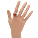 ノンブランド NON BRAND 珊瑚 ダイヤリング プラチナシルバー Pt900 珊瑚 リング 指輪 赤 サンゴ 10.5号