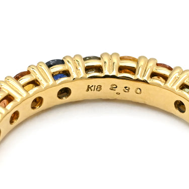 ノンブランド NON BRAND マルチカラーサファイア リング イエローゴールド K18YG サファイア リング 指輪 Au750 18K 18金 11.5号