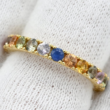 ノンブランド NON BRAND マルチカラーサファイア リング イエローゴールド K18YG サファイア リング 指輪 Au750 18K 18金 11.5号