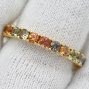 ノンブランド NON BRAND マルチカラーサファイア リング イエローゴールド K18YG サファイア リング 指輪 Au750 18K 18金 11.5号