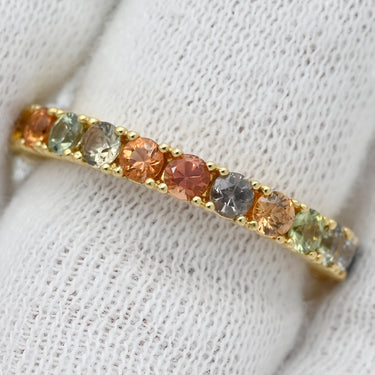 ノンブランド NON BRAND マルチカラーサファイア リング イエローゴールド K18YG サファイア リング 指輪 Au750 18K 18金 11.5号