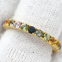 ノンブランド NON BRAND マルチカラーサファイア リング イエローゴールド K18YG サファイア リング 指輪 Au750 18K 18金 11.5号