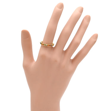 ノンブランド NON BRAND マルチカラーサファイア リング イエローゴールド K18YG サファイア リング 指輪 Au750 18K 18金 11.5号