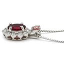 ノンブランド NON BRAND ルビー ダイヤペンダント プラチナシルバー Pt900 ルビー ダイヤモンド ピンクサファイア Pt850(チェーン) ネックレス 赤