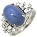 ノンブランド NON BRAND スターサファイア ダイヤリング プラチナシルバー Pt900 サファイア ダイヤモンド リング 指輪 青 11.5号