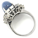 ノンブランド NON BRAND スターサファイア ダイヤリング プラチナシルバー Pt900 サファイア ダイヤモンド リング 指輪 青 11.5号