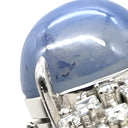 ノンブランド NON BRAND スターサファイア ダイヤリング プラチナシルバー Pt900 サファイア ダイヤモンド リング 指輪 青 11.5号