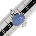 ノンブランド NON BRAND スターサファイア ダイヤリング プラチナシルバー Pt900 サファイア ダイヤモンド リング 指輪 青 11.5号