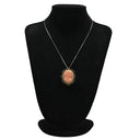 ノンブランド NON BRAND カメオ イエローゴールド×パールホワイト K14YG 珊瑚（コーラル） ブローチ 肖像 彫刻 小粒パール×珊瑚 ペンダントトップ