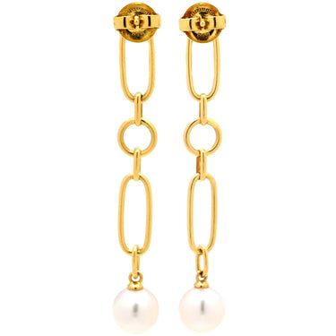 ミキモト MIKIMOTO M Code PE-1733PK イエローゴールド K18YG パール ピアス Mコード あこや パール 真珠