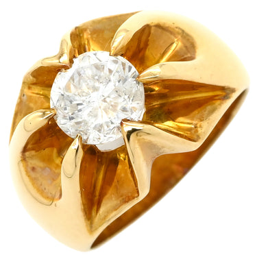 ノンブランド NON BRAND ダイヤ リング イエローゴールド K18YG ダイヤモンド リング 指輪 1石 1粒 18K YG 10号